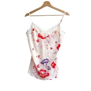 Josie Lace Trim Floral Camisole Top, Size Small